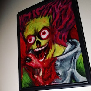 ack alien ORIGINAL painting by No NO Ahhh ! alien painting artwork horror painting horror decor aliens art UFO