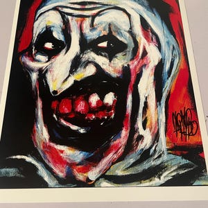 Terrifier Art the Clown horror movie artwork print by Noahhh 8x10 inches signed horror wall art horror clown home decor horror art artwork