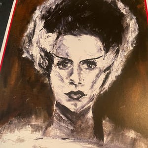 Bride of Frankenstein horror movie artwork print by Noahhh 8x10 inches signed horror wall art horror home decor horror art artwork