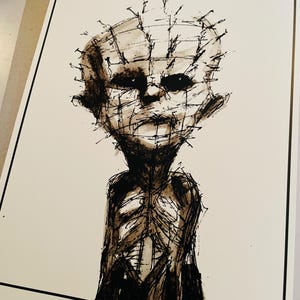 Pinhead Hellraiser Art Print, Signed Horror Artwork (8x10 inches)