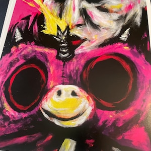 Marilyn Manson artwork painting print 8x10 inches signed, rock music art Baphomet, Marilyn Manson art, MM wall art wall decor
