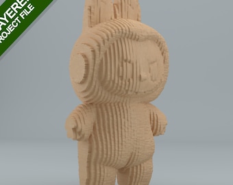 Labubu 3D Layered Laser Cut File