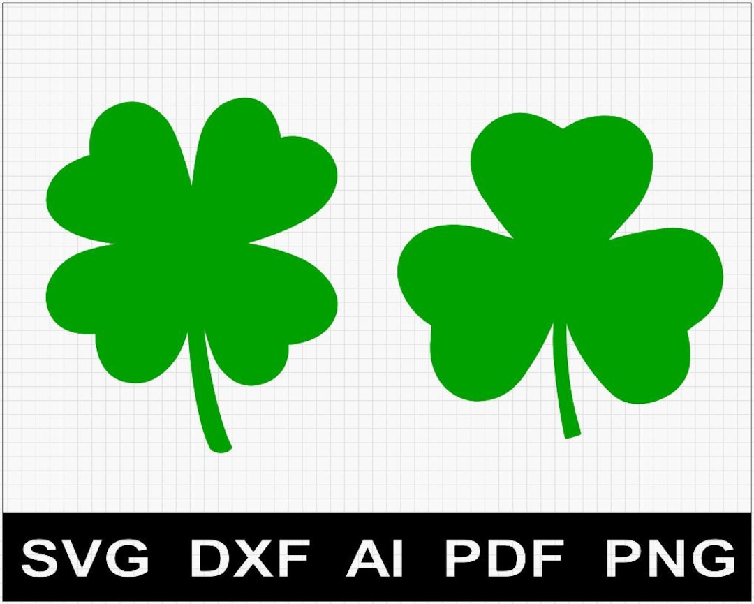 Shamrock & Four-leaf Clover SVG: St. Patrick's Day Cut Files (digital ...