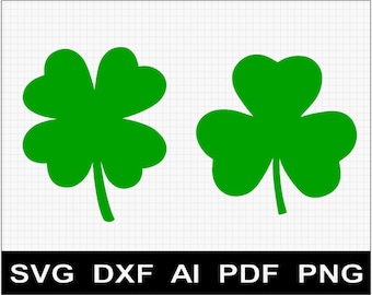 Shamrock & Four-Leaf Clover SVG: St. Patrick's Day Cut Files (Digital Download)