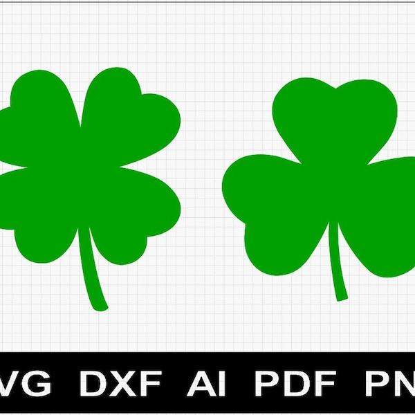 Trèfle à quatre feuilles Shamrock St. Patrick’s Day SVG / DXF / AI pour cnc, glowforge, cricut, transfert d’image