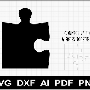 puzzelstuk koppelbaar patroon sjabloon SVG / DXF / AI voor cnc glowforge cricut houtbewerking