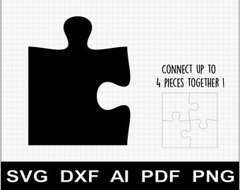 Puzzle Piece Connectable Pattern Template SVG / DXF / AI for cnc glowforge cricut woodworking