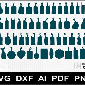 Bundle 2: 60 Einzigartige Servierbrett Vorlagen - SVG DXF Dateien für CNC und Holzbearbeitung - Digitaler Download