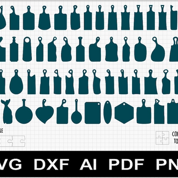 Bundle #2 - 60x Charcuterie Servierbrett Mustervorlagen SVG / DXF - Vektor Bild Download für CNC und Holzbearbeitung