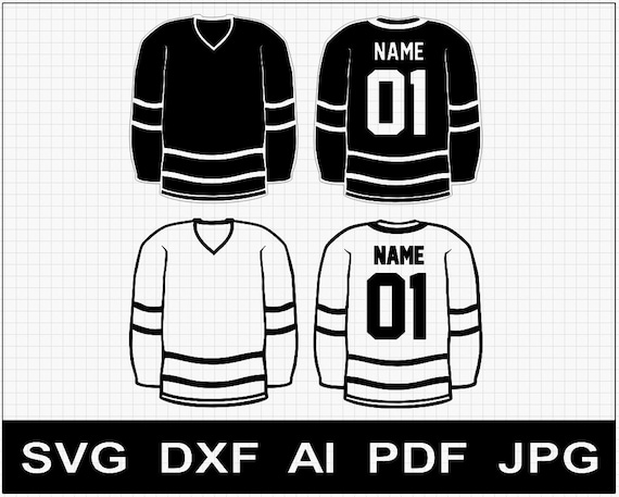 Customizable Sports Hockey Football Player Jersey Pattern Template SVG DXF AI for Cnc Cricut Glowforge Etsy