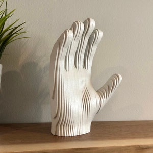 3D-handskulptur - SVG/DXF/AI digital fil - För Glowforge, rullsåg, laser