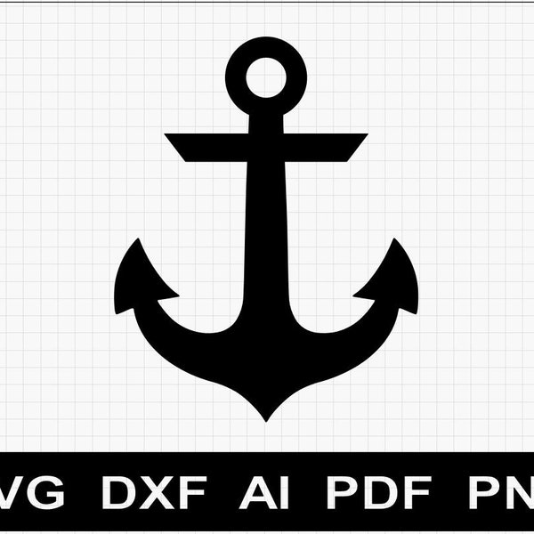 Anchor SVG Nautical Vector Image - Pattern for CNC, Cricut, Woodworking, Image Transfer