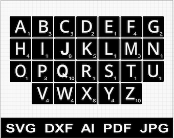 Scrabble Game Tiles SVG / DXF / AI for woodworking cricut cnc laser