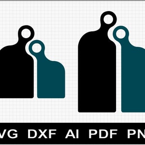 セット #1 - ネストされたシャルキュトリーサービングボードカップルパターンテンプレート SVG / DXF / AI CNC および木工用、ショートボードとロングボード