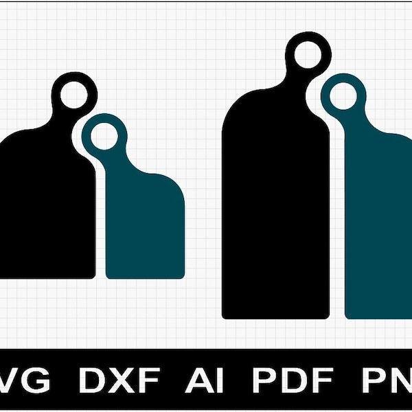 Set #1 - Nested Charcuterie Serving Board Couple pattern templates SVG / DXF / AI for cnc and woodworking, Short and Long boards