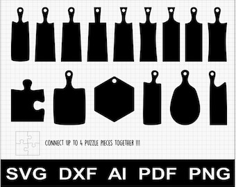 Set 8: 15x Charcuterie Serving Board pattern templates SVG / DXF / AI for cnc and woodworking