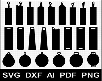 Set 7: 23x Charcuterie Serving Board pattern templates SVG / DXF / AI for cnc and woodworking