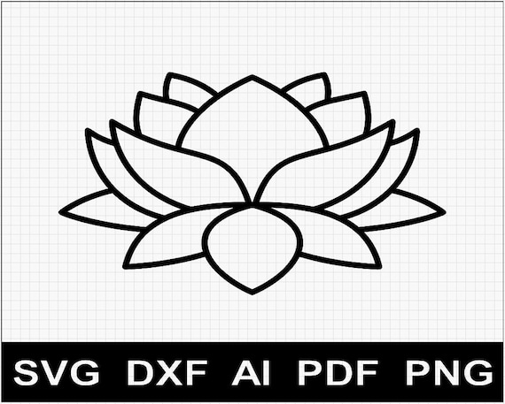 LOTUS DESIGNS PFD 訳あり Lotus Flower Vector Image - SVG DXF AI - Vector File for