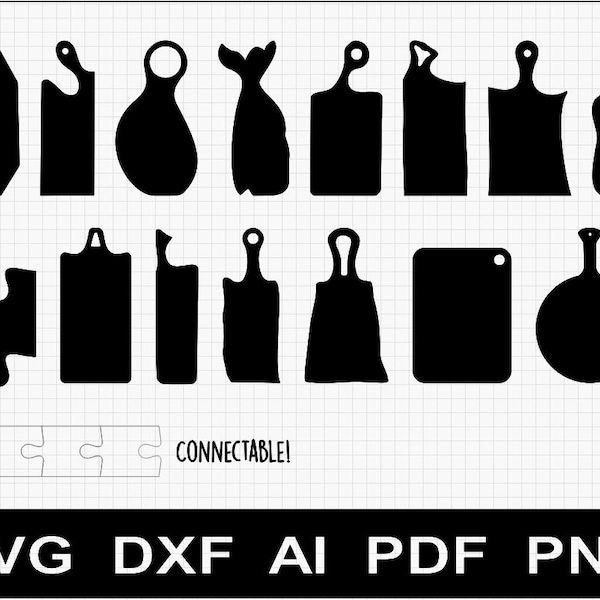 Set 10: 15x Charcuterie Serving Board pattern templates SVG / DXF / AI for cnc and woodworking