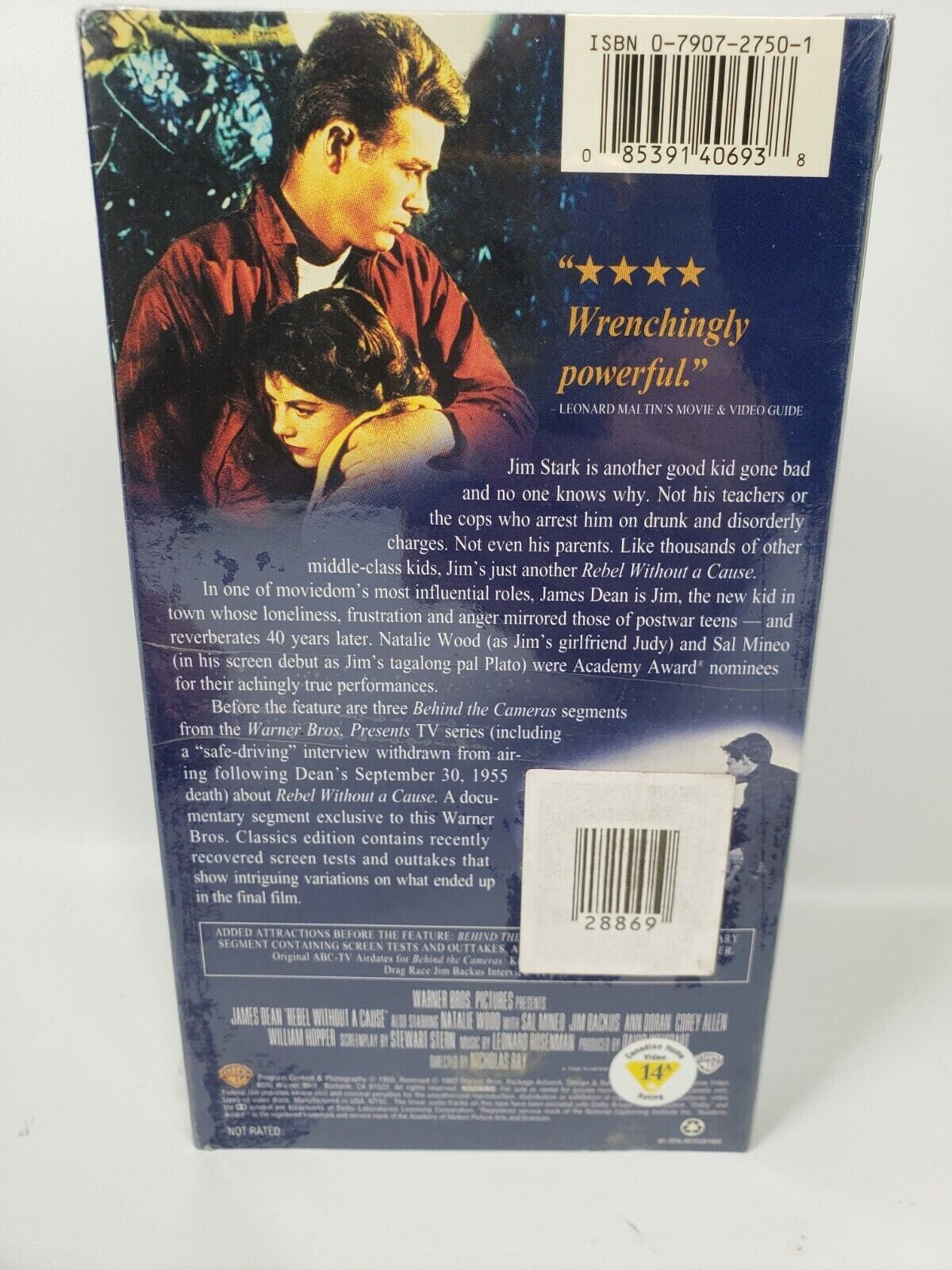 DVD 特典なし James Dean Rebel Without a Cause VHS 1983 Warner Bros Brand