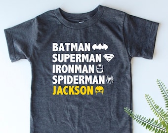 Custom Superhero Shirt For Boys - Popular Superhero Shirt - Gift for Birthday Boy - Trendy Kids Shirt - Birthday Party Shirt - Boy Gift Idea