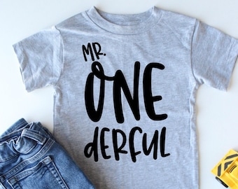 Mr. ONEderful - Ein Jahr altes Geburtstagsshirt - Erster Geburtstag Shirt - Ein Jahr alt - 1. Geburtstagsshirt - Geburtstagsshirt - Kindergeburtstag
