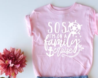 SOS I'm On A Family Cruise (KIDS) - Cruise - Matching shirts - Family Trip - Matching Cruise Shirts - Kids Cruise - Custom Cruise Shirt