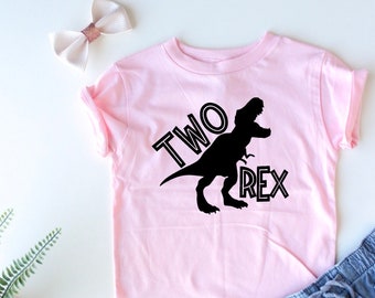 Two Rex - 2nd Birthday Dinosaur Shirt - 2 Years - Dinosaur Party - Dino Shirt - T Rex Birthday Shirt - prezent dla dwulatka - T Rex