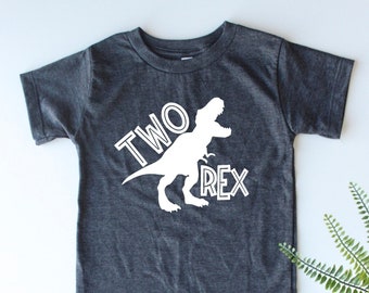 Two Rex - 2nd Birthday Dinosaur Shirt - 2 Years - Dinosaur Party - Dino Shirt - T Rex Birthday Shirt - prezent dla dwulatka - T Rex