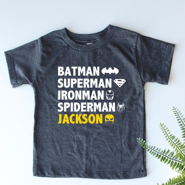 Custom Superhero Shirt For Boys - Popular Superhero Shirt - Gift for Birthday Boy - Trendy Kids Shirt - Birthday Party Shirt - Boy Gift Idea