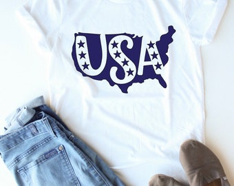 USA - Stars - Fourth Of July T-Shirt - 4th Of July Shirt - Independence Day Shirt - United States Of America - Red White And Blue
