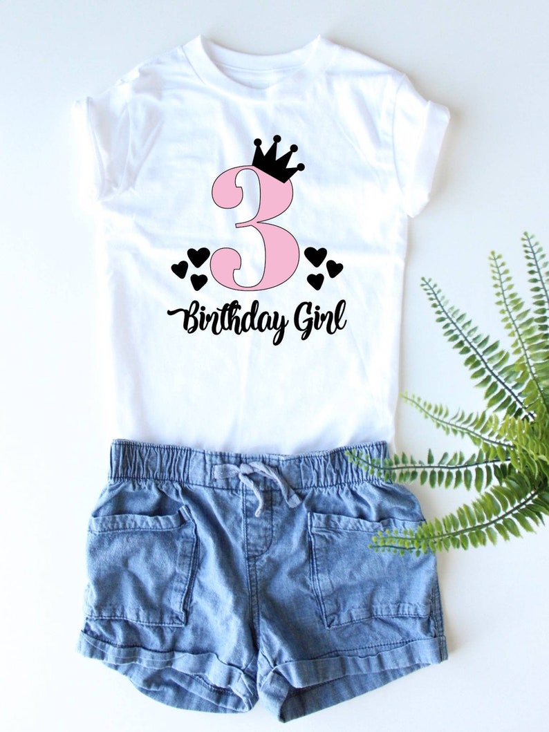 3rd Birthday T Shirt
 Birthday Girl 3rd Birthday Shirt 3rd Birthday T Shirt 3 Etsy