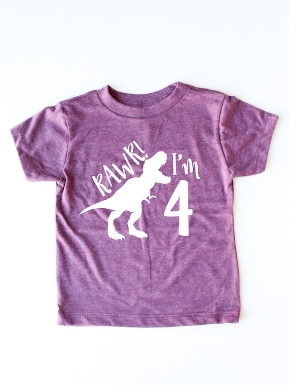 4th Birthday Shirt - Funny Four Year Old Boys Dinosaur Tees 4th Birthday Shirt - Funny Four Year Old Boys Dinosaur Tees
