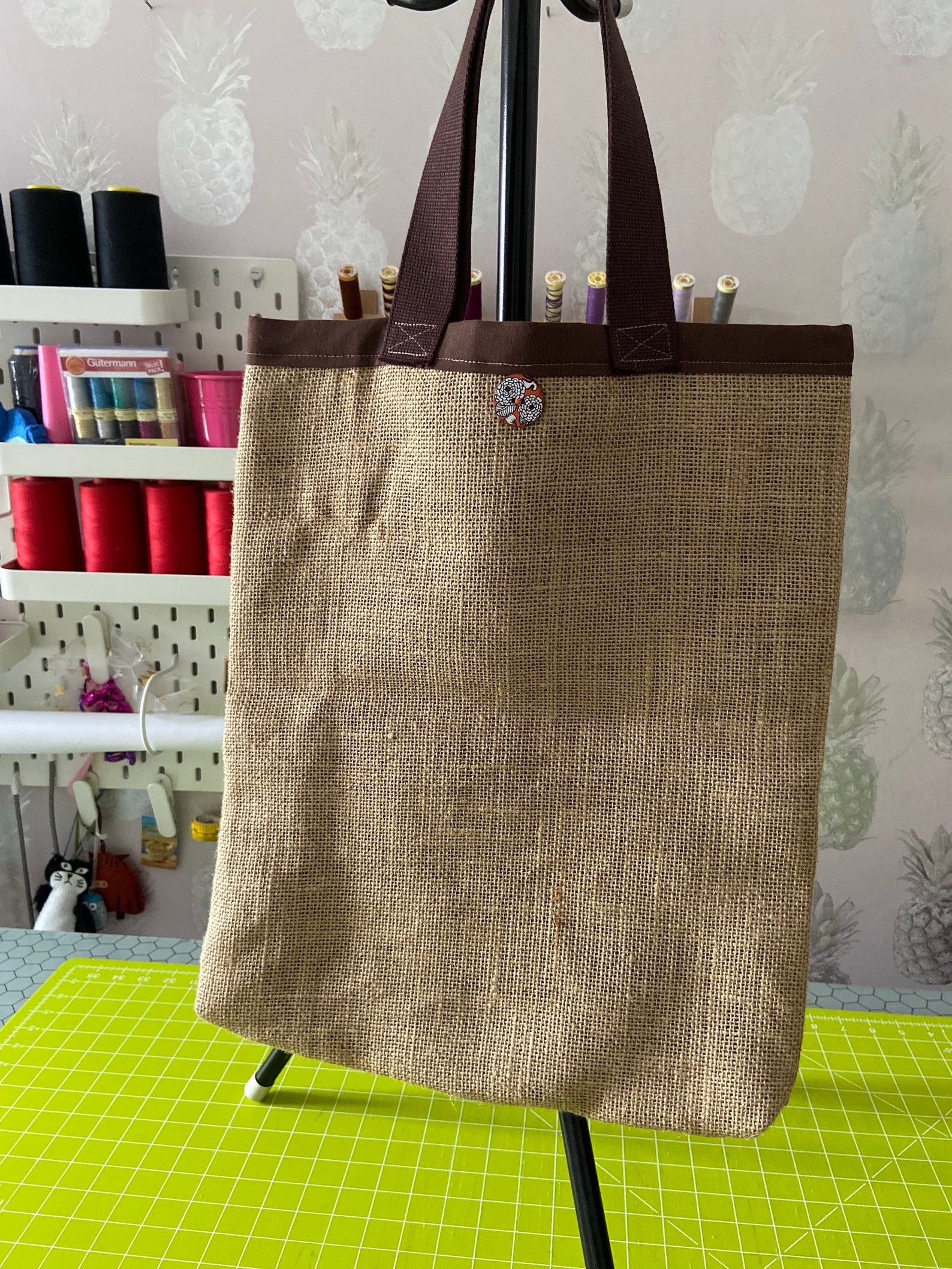 Handmade Jute Tote Bag Tote Bag Shopping Bag ReUsable Etsy