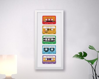 5 Mix Tape Print - Custom Wall Illustration Art - Choose Your Style & Label