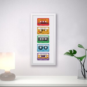 5 Mix Tape Print - Custom Wall Illustration Art - Choose Your Style & Label