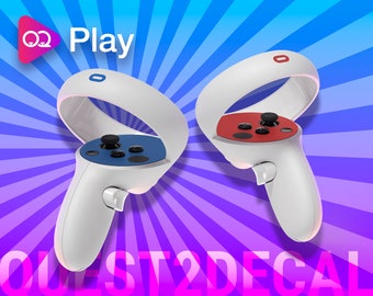 Color Quest 2 Touch Controller Skins + Mini Oculus Logo Vinyl Decal Sticker