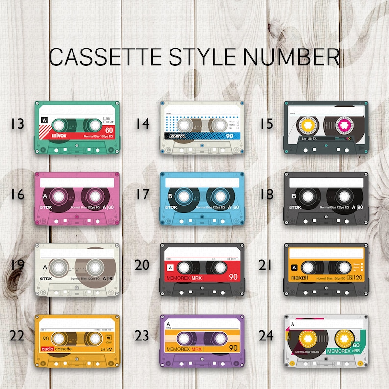 3 Custom Retro Cassette Poster Print Personalised Music Mix Tape Wall Illustration Art Choose Your Style & Label image 7