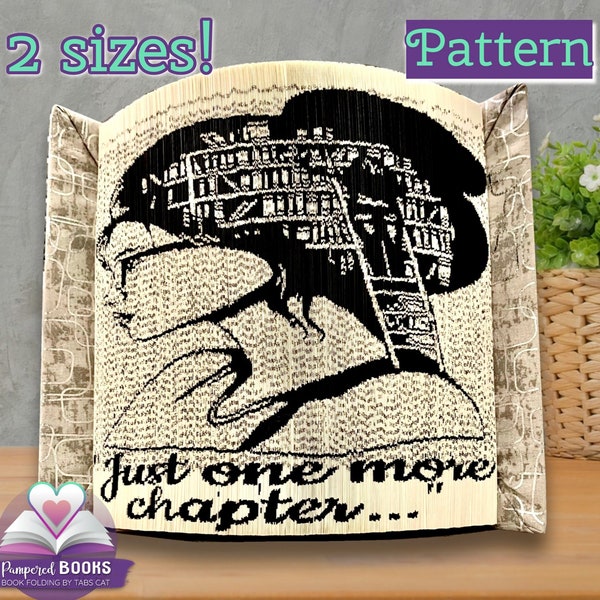 Just a Girl who loves books Book Folding Patterns Digital Tutorial | Just one more chapter, A well read woman, Girl glasses, 2 Book sizes