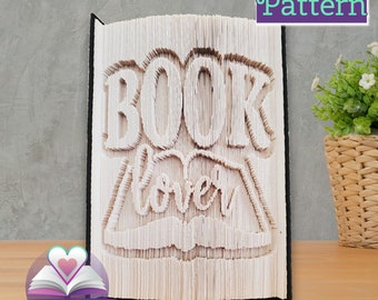 Book Lover Book folding pattern | DIY folded Book art, Book worm Teacher diy gift, Literary Book sculpture guide, Librarian paper craft