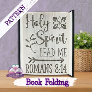 Holy Spirit Lead Me Book folding pattern | Religious Folded book Pdf guide | DIY Bible 3d Book art | Faith based book gift crafts