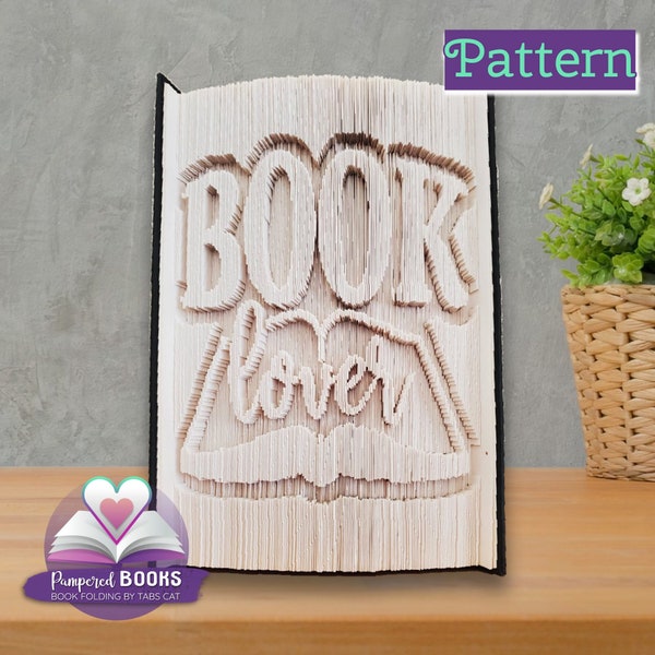 Book Lover Book folding pattern | DIY folded Book art, Book worm Teacher diy gift, Literary Book sculpture guide, Librarian paper craft