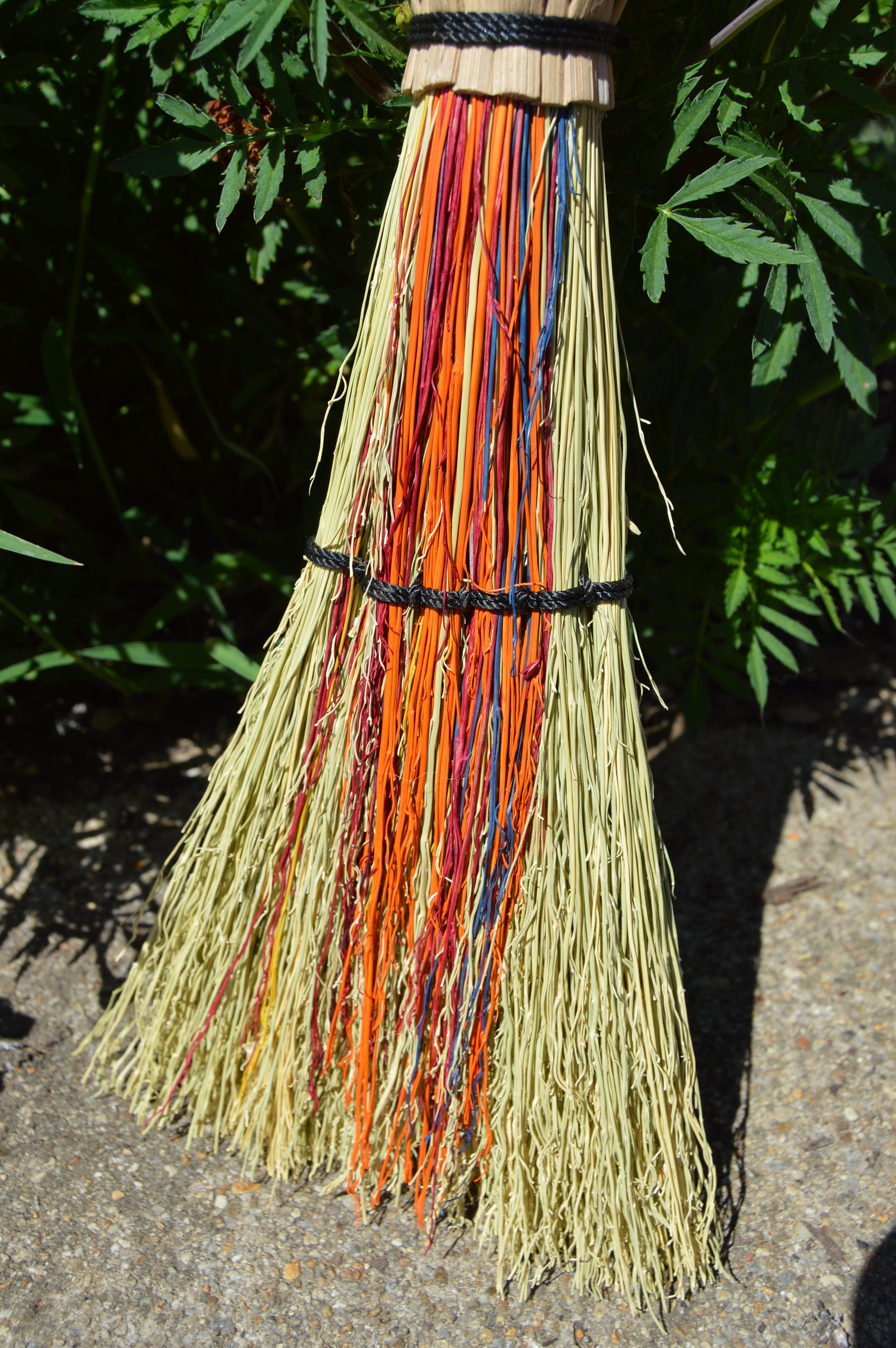 Colorful Whisk Broom with Woven Handle | Etsy