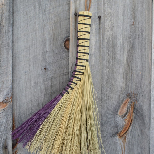 Handcrafted Turkey Wing Whisk Broom~Purple