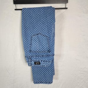 Vintage EARL JEANS Size 6 (VTG 12) Diamond Print Blue Denim Skinny Ankle Jeans