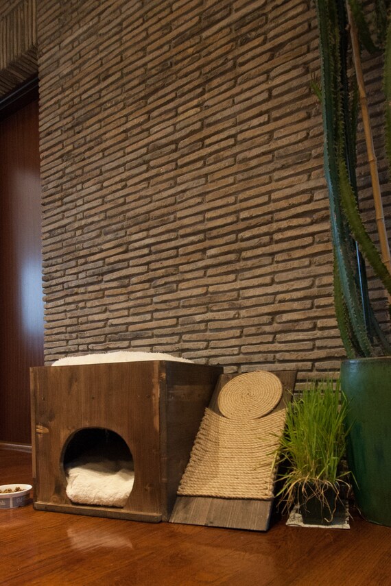 Cat house with scratching post Cat house Scratching post Etsy
