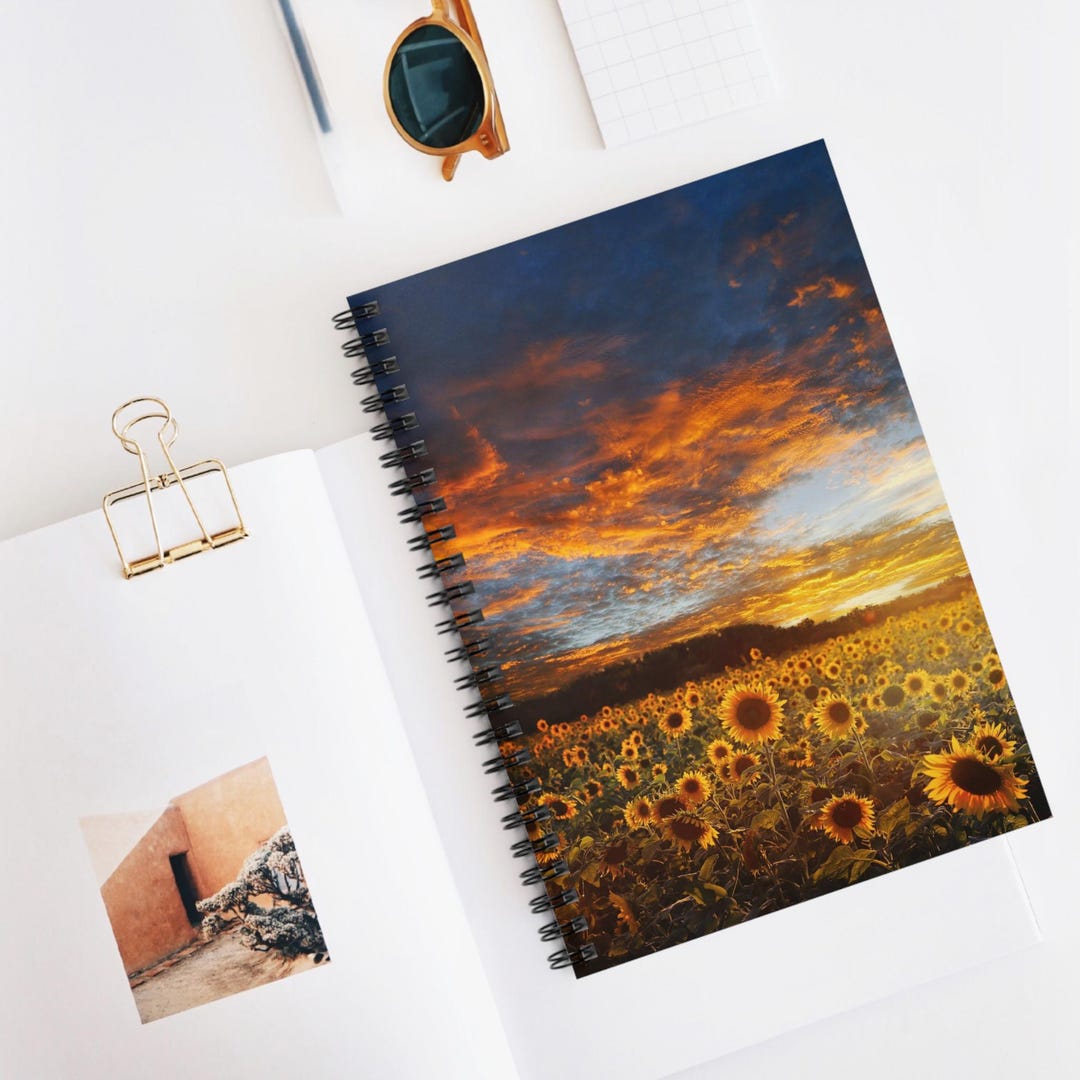 Sunflower Field Spiral Notebook: Ruled Line Journal - Etsy