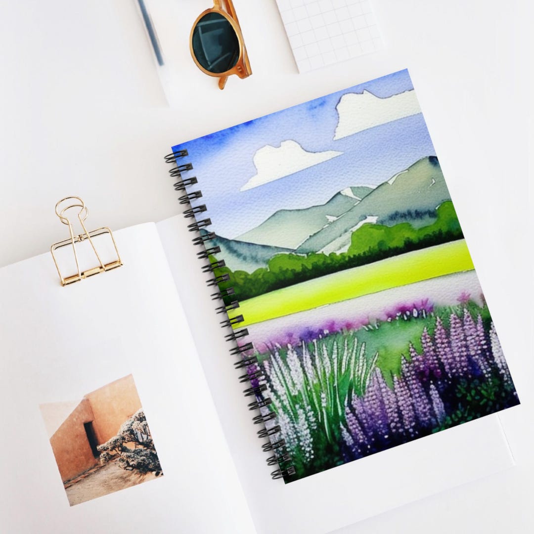 Wildflower Field Spiral Notebook: Floral Watercolor Art, Ruled Line - Etsy
