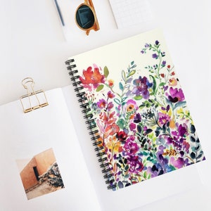 Summer Wildflowers|Floral|Flowers|Cute Spiral Notebook - Ruled Line