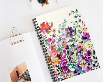 Summer Wildflowers|Floral|Flowers|Cute Spiral Notebook - Ruled Line